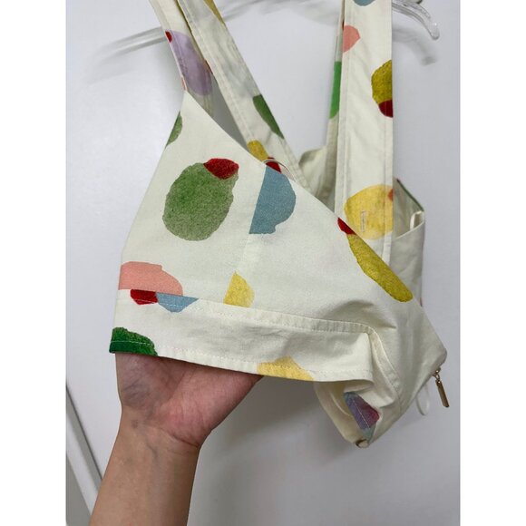 Rachel Antonoff Filthy Martini Olive Print Antonia Crop Top Dots Circles 12 - Picture 12 of 14